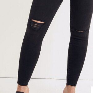 Madewell - Black Distressed Skinny Jeans